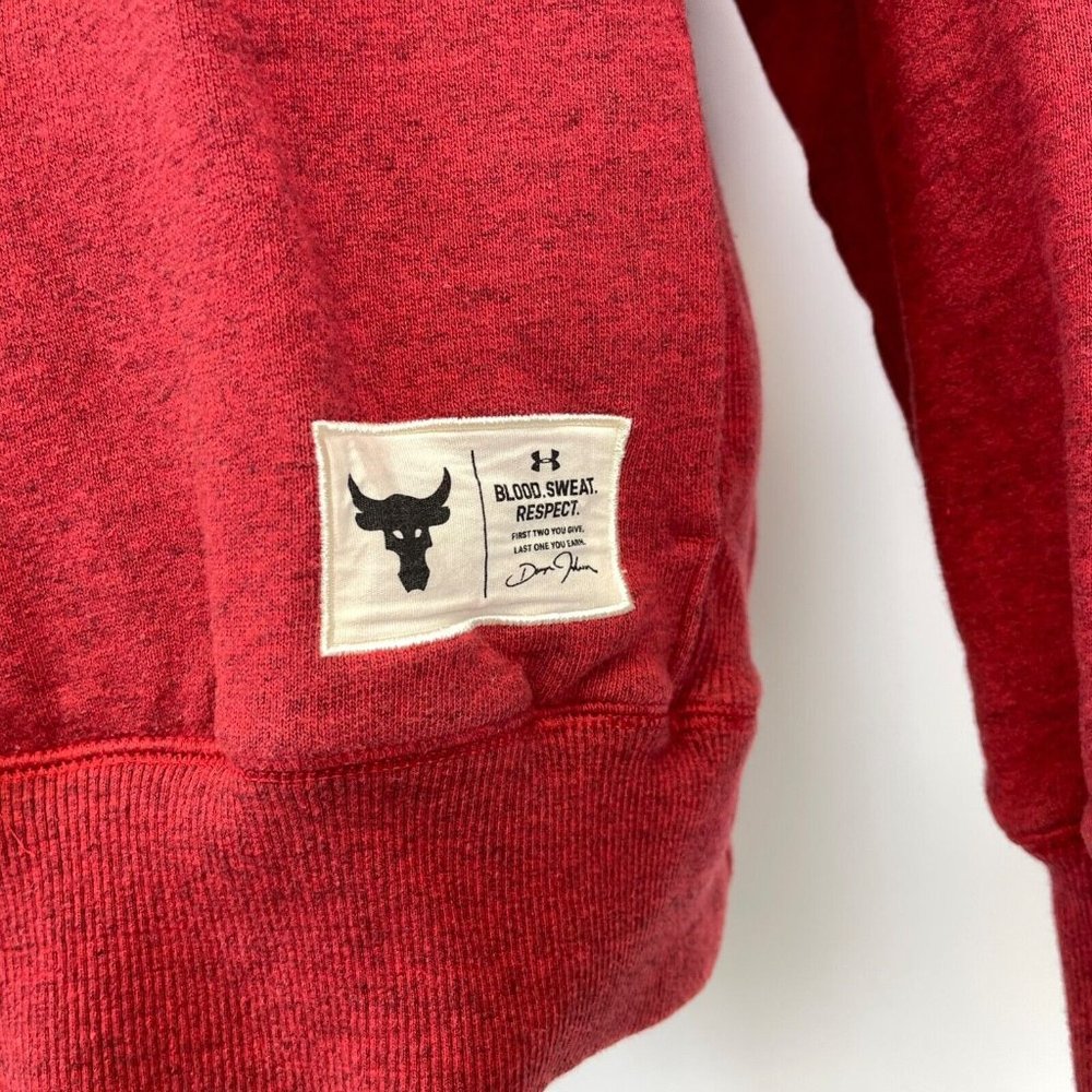 Under Armour Project Rock Hoodie Sweatshirt Dwayne Johnson Red Size S - Picture 4 of 5